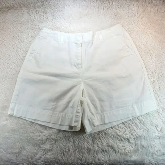 Talbots Womans Stretch Cotton Twill Trousers Shorts Size 10 White - Picture 4 of 6
